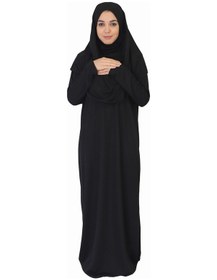 Resim Zehranaz Namaz Elbisesi Siyah Fermuarsız Namaz Elbisesi Siyah 