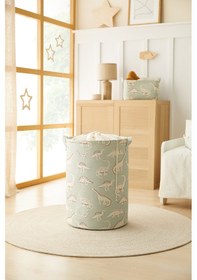 Resim Ocean Home Textile Çocuk Odası Ağzı Büzgülü Dinozor Oyuncak Sepeti 36 x 48 cm 