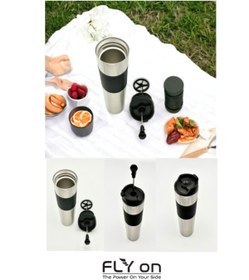 Resim FLYON Yüksek Kaliteli Sıcak Ve Soğuk French Press Çelik Termos Kupa Bardak Mug 500 ml Kahve Ve Bitki Çayı 