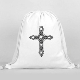 Resim Haç Baskılı Sırt Çantası - İp Büzgülü Spor Çanta Renkli 