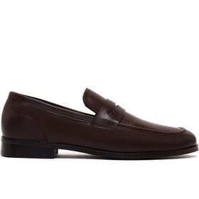 Resim Derimod Black Erkek Kahverengi Deri Klasik Loafer - Kahverengi / 4 