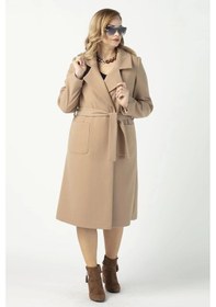 Resim Moda Berray 904 Kahve Mono Yaka Torba Cepli Kaşe Kaban Kahve Kahverengi 