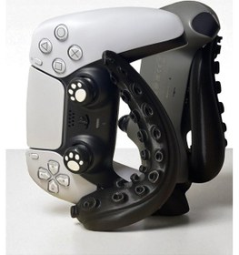 Resim Ps4/ps5 Uyumlu 2'li Konsol Standı Kol Tutucu Stand Joystick Standı 3d Baskı Ahtapot Şeklinde Siyah 