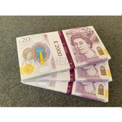 Resim 300 ADET 20 STERLİN BANKNOT POUND PARA GEÇERSİZ DÜĞÜN İÇİN PARALA 