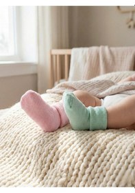Resim Organik Pamuk Kız/erkek Bebek 6 Lı Kutulu Premium Yeni Doğan Çorabı renkli 