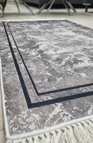 Resim Dekhera Ömür Yıkanabilir Halı 5713 Gri - 120X180 / Dot Taban 