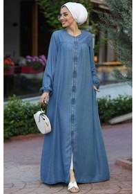 Resim Neways 6470-denim Fermuarlı Ferace Koyu Mavi Koyu Mavi 