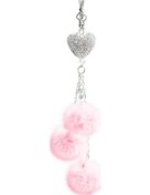 Resim Novahub Pembe Peluş Toplar Canlı Araba Asılı Kolye Köpüklü Yapay Elmas Tasarımı 