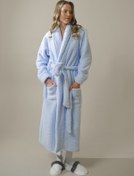 Resim MAVİ RENK ŞAL YAKA PELUŞ SABAHLIK - XL / Mini Boy (85 cm) 