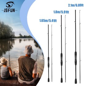 Resim 1,65m / 1,8 m/ 2, 1m Çekimli Olta Kamışı (M), Hızlı Aksiyonlu Ultra-Hafif Sert Cam İçerikli Şeffef Düz Tutamak ve EVA Kavrama Seti, 2 Adet 