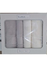 Resim Camellıa Best Set Gri Krem Hamam Seti 2 Havlu+2 Plaj Havlusu Gri - Krem 