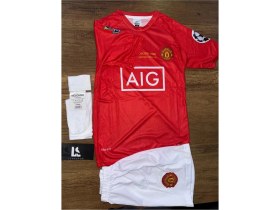 Resim Cristiano Ronaldo Mabchester.unıted Moscow 2008 Kırmızı Çocuk Forması 4lü Set Çorap+Biliklik Hediye 