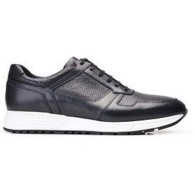 Resim Nevzat Onay Hakiki Deri Siyah Sneaker Erkek Ayakkabı -10437- 