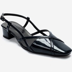 Resim Luvishoes Olena Lacivert Rugan Kadın Topuklu Sandalet 