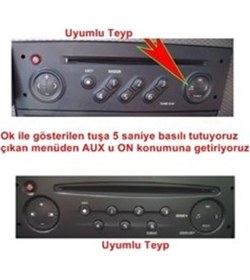 Resim Autoline Renault Megane Clio Uyumlu Tak Çalıştır USB Aux Bluetooth Kit 
