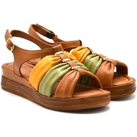 Resim Kadın Comfort Deri Sandalet Taba 2216412y Yetişkin 