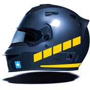 Resim Şerit Tasarımlı Taksi Sarısı Motosiklet Kask Sticker Çınar Extreme 