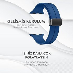Resim Babilden Apple Watch Series SE/11/10/9/8/7/6/5/4/3 ile Uyumlu Silikon Kordon (BBL84) 