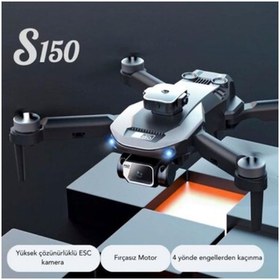 Resim piha S150 Drone Çift Kameralı 1080P Hd 5g Wı-Fı Engelden Kaçınma Hareketli Kamera 