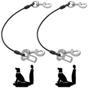 Resim Dofolink Köpekler İçin Metal Dayanıklı Dişmeye Dayanıklı Araba Güven Kemerleri 2 Adet, Siyah, 4mm X 40cm, Büyük-orta Boy 