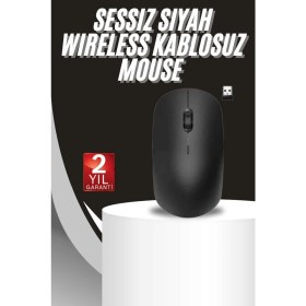 Resim Ergonomik Tasarım Kablosuz Siyah Mouse Hassas Uzun Ömürlü 