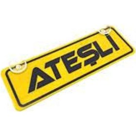 Resim Ateşli Yazılı Sarı Dekor Plaka Vantuzlu Cam Süsü 