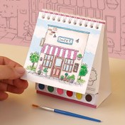 Resim 20 Sayfa Su Boyası Boyama Kitabı - Sevimli Cafe İllüstrasyonu ile Doodle Sanat Defteri, Yaratıcı Projeler ve Parti Hediyeleri için Mükemmel, Su Boyası Malzemeleri | Sevimli İllüstrasyon Defteri | Dayanıklı Kapak 