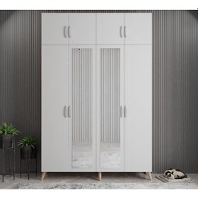Resim Açelya Portmanto Vestiyer Meşe Beyaz M8-140 cm 