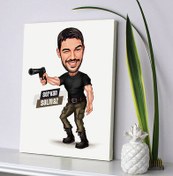 Resim Nişan Alan Erkek Karikatürlü Kanvas Tablo 