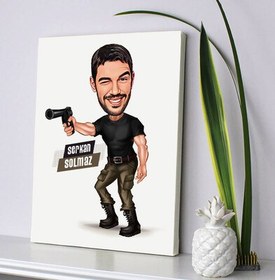 Resim Nişan Alan Erkek Karikatürlü Kanvas Tablo 