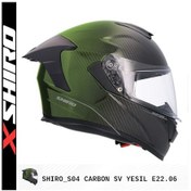 Resim Shiro Fullfacc Carbon&Carb Motosiklet Kaskı Kapalı Yeşil 
