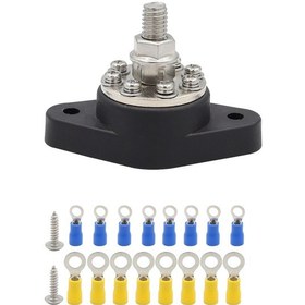 Resim 3/8 İnç M10 Rv Yat 2 M5x20 Vidalı 8 Terminal Saplaması + 16 Adet Terminal Siyah 