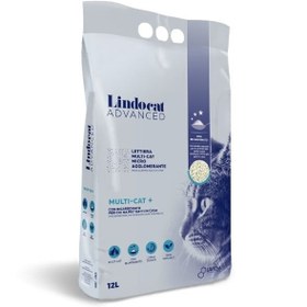 Resim Lindocat Advanced Multicat Koku Önleyici Ekstra Güçlü Topaklanan Kedi Kumu 1 Adet 12 Lt 