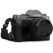 Resim MegaGear Fujifilm X-t200 Dip Gerçek Deri Fotoğraf Makinesi Kılıfı - Siyah 