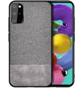 Resim Microcase Samsung Galaxy S20 Plus Fabrik Serisi Kumaş ve Deri Desen Kılıf - Gri 