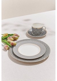 Resim Pasabahce Kahve Link Porselen Pasta Tabağı Krem Kahve - 1 Adet 