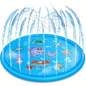 Resim Kızlar 152.4x152.4cm Dostça Yaz Su Çeşmesi Matı - Dayanıklı PVC, Kolay Montaj, Renkli Sulama Oyun Matı Deniz Hayvanları Tasarımı ile Açık Hava Eğlencesi, Su Oyun Matı | Okyanus Temalı Oyun Matı | Dayanıklı PVC Mat, Su Oyun Matı 