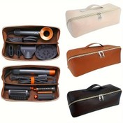 Resim Taşınabilir Saç Kurutma Makinesi Seyahat Saklama Çantası - Bölmeli Çok Fonksiyonlu Organizatör, Alerji Karşıtı Tasarım, 11.0 x 32.99 cm, Bej/Kahverengi veya Siyah/Turuncu Seçenekleri, Cihaz Düzenleme Kutusu, Şık Fermuarlı Kılıf 