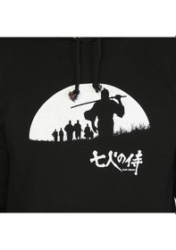 Resim Bant Giyim - Seven Samurai Siyah Erkek Kapşonlu Sweatshirt 