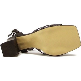 Resim Kanuga Bb2022-71 Siyah Kadın Bilekten Kemerli Topuklu Sandalet Siyah 