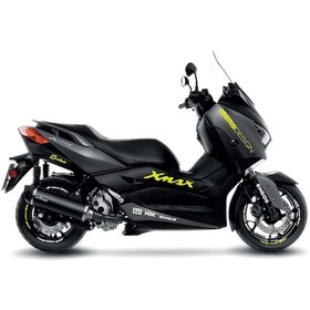 Resim Yamaha Xmax Beyaz Neon Sarı Momo Design Sticker Etiket Modeli 