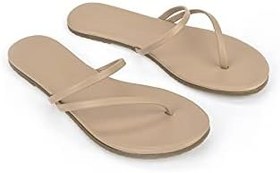 Resim Kadın Krem Tek Bant Şık Günlük Parmak Arası Terlik 