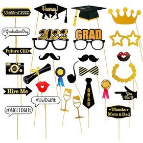 Resim Springsun "28 Parça Parlak Mezuniyet Gözlüğü Ve Fotoğraf Çerçevesi Seti - Parti Dekorasyonu" 