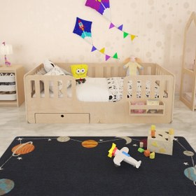 Resim Swift Montessori Tarzı Çocuk Yatağı, Bebek Yatağı, Doğal Ahşap 