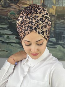 Resim BUTİKAMBAR Leopar Desenli Büzgülü Bone 