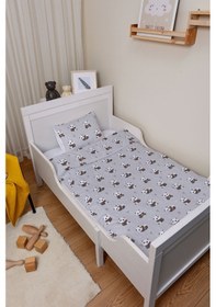 Resim Organik Park Yatak Nevresim Takımı 80x120 - Sevimli Bambu Dostu Panda 