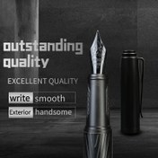 Resim LCOMMO Siyah Samurai Kalem - Yüksek Kaliteli Titanyum Uç, Pürüzsüz Yazma, Dayanıklı Metal Gövde, İki El Kullanıma Uygun Tasarım, Ofis ve Okul Malzemeleri İçin Hızlı Kuruyan Mürekkep, Okul Yazma Aracı | Samurai Teması | Klikli Kapak 