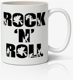 Resim Rock 'n' Roll Baskılı Kupa Bardak Baskılı Kahve Kupa Bardak 