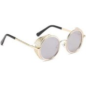 Resim Prestigegoods Erkek Uv Korumalı Vintage Güneş Gözlüğü - Altın Gri Çok Renkli Lens Çok Renkli 