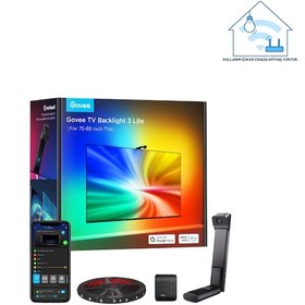 Resim Govee Envisual Led 3 Lite Tv Arkası Led Şerit Ambiyans Aydınlatma Tv Renk Senkronizasyonu 75-85 İnc Tv'ler İle Uyumludur 